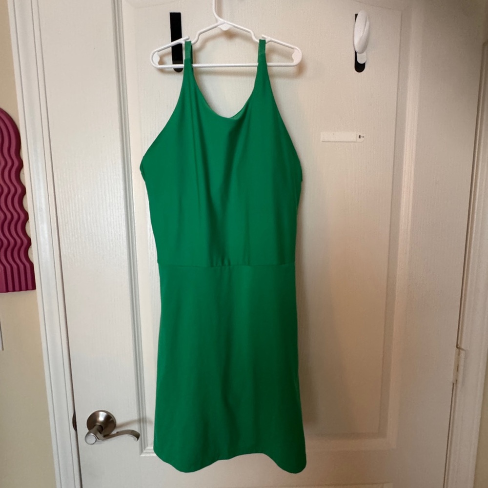 Workout dress, built in shorts green Calvin Klein spandex material